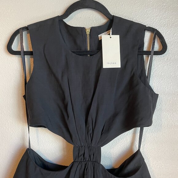 The Femm Black Dress Sz Medium Cutout Party Resort Vacation Chic Fun Minimalist - Picture 2 of 8